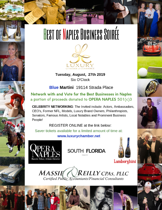 the best of naples business soiree with opera naples at blue martini naples